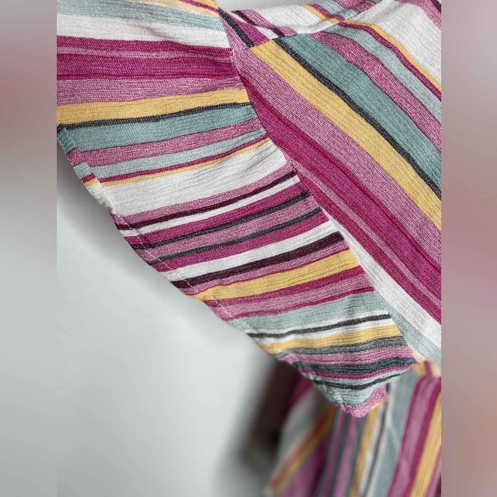 Kori Multicolor Striped Tunic Tassels Lightweight Summer Resort  Size Medium - Picture 10 of 15